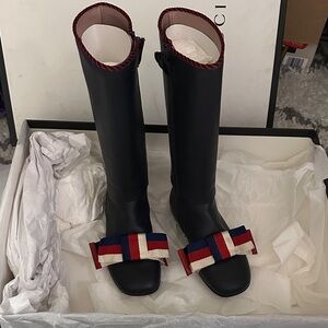 Gucci girls Knee-High Boots with Red and Blue Accents